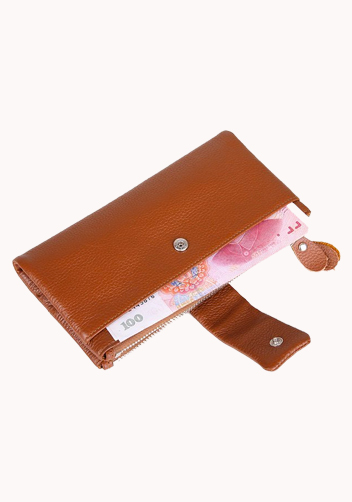 Wanna Wallet In Cowhide Leather Camel