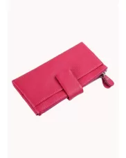 Wanna Wallet In Cowhide Leather Hot Pink