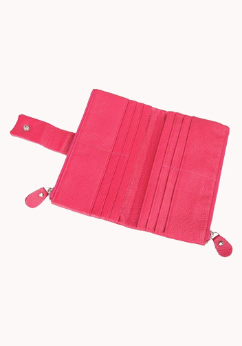 Wanna Wallet In Cowhide Leather Hot Pink