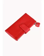 Wanna Wallet In Cowhide Leather Red