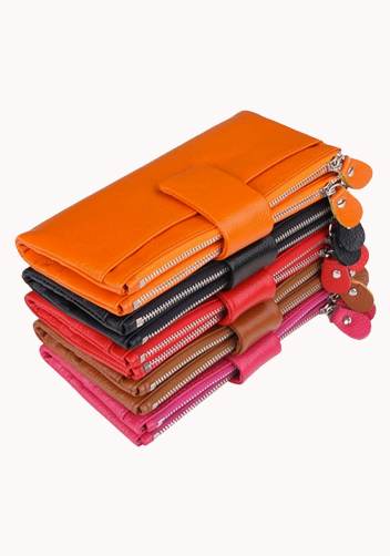 Wanna Wallet In Cowhide Leather Red