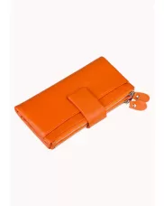 Wanna Wallet In Cowhide Leather Orange