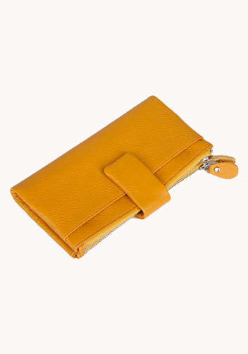 Wanna Wallet In Cowhide Leather Yellow