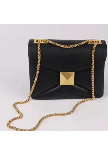 Super Three Pockets Purse Croc Effect Leather Black
