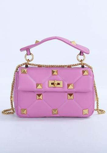 Super Three Pockets Purse Croc Effect Leather Purple