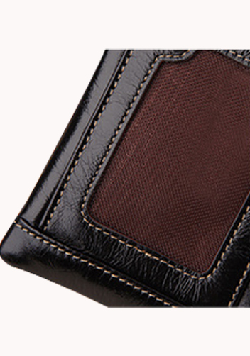 Tina Vintage Oil Wax Cowhide Zip Long Wallet Black