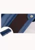 Michaela Vintage Oil Wax Cowhide Tri-Folds Wallet Blue