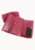 Michaela Vintage Oil Wax Cowhide Tri-Folds Wallet Hot Pink