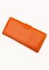 Michaela Vintage Oil Wax Cowhide Tri-Folds Wallet Orange
