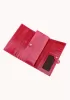 Michaela Vintage Oil Wax Cowhide Tri-Folds Wallet Red