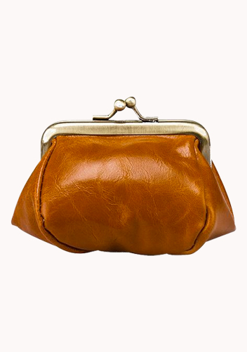 Vintage Frame Coin Purse Camel