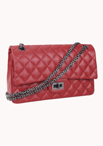 Adele Flap Bag Lambskin Red