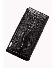The Alligator Wallet Croc Leather Black