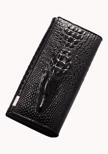 The Alligator Wallet Croc Leather Black