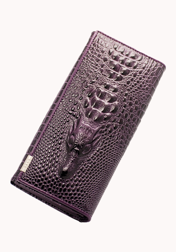 The Alligator Wallet Croc Leather Purple