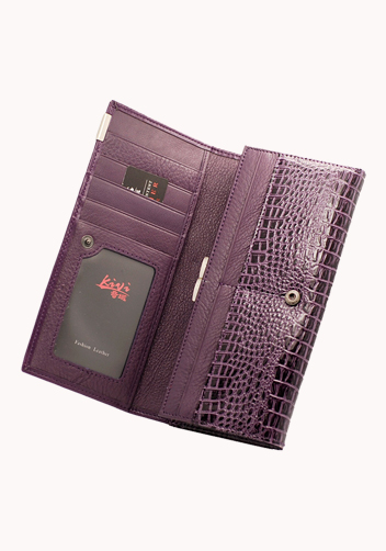 The Alligator Wallet Croc Leather Purple