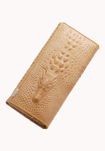 The Alligator Wallet Croc Leather Khaki