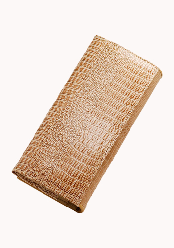 The Alligator Wallet Croc Leather Khaki