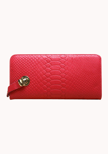 The Coralie Wallet Croc Leather Red