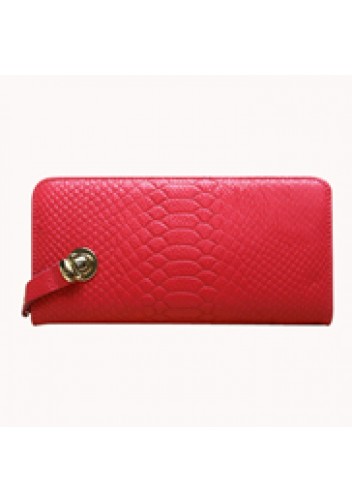 The Coralie Wallet Croc Leather Red
