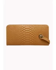 The Coralie Wallet Croc Leather Tan