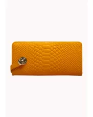 The Coralie Wallet Croc Leather Yellow
