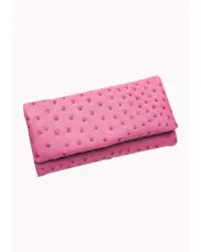 Valeria Wallet Ostrich Leather Pink