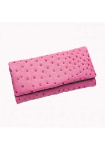 Valeria Wallet Ostrich Leather Pink