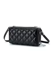 Jenna Quilted Wallet Leather Black
