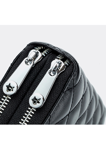 Jenna Quilted Wallet Leather Black