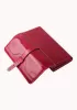 Riza Vintage Oil Wax Cowhide Tri-folds Wallet Red
