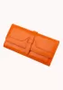 Riza Vintage Oil Wax Cowhide Tri-folds Wallet Orange