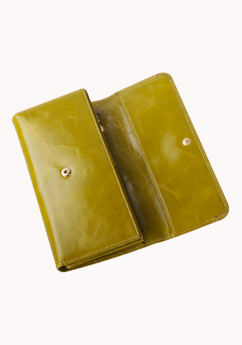 Riza Vintage Oil Wax Cowhide Tri-folds Khakhi