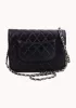 Petunia Quilted Leather Cross Body Black