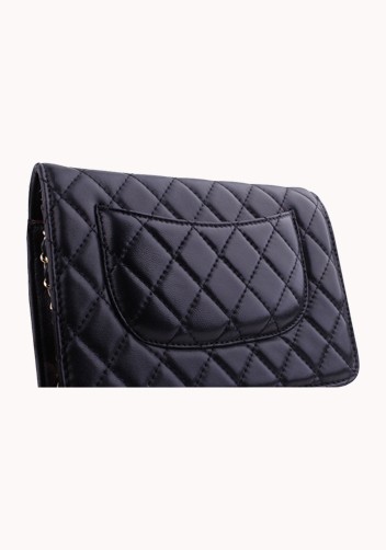 Petunia Quilted Leather Cross Body Black