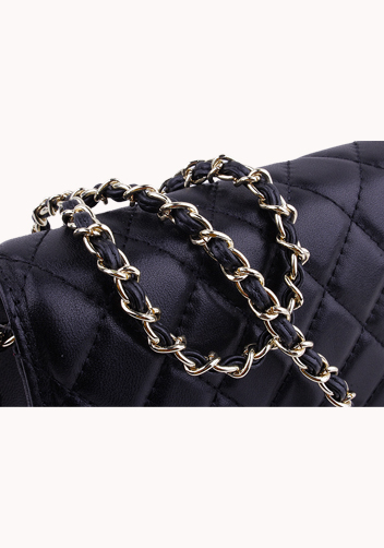 Petunia Quilted Leather Cross Body Black