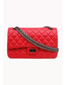 Adele Flap Bag Cowhide Leather Red