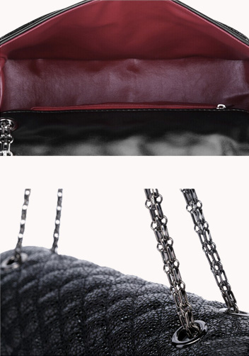 Adele Flap Bag Cowhide Leather Pearl-scale Effect Black