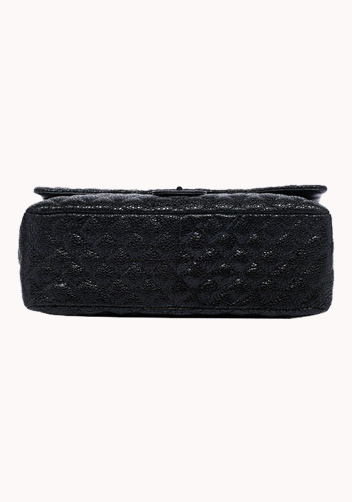 Adele Flap Bag Cowhide Leather Pearl-scale Effect Black