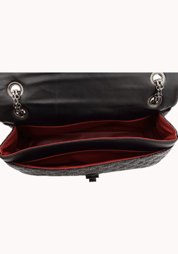 Adele Flap Bag Cowhide Leather Pearl-scale Effect Black