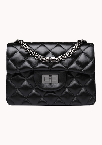 Adele Flap Mini Bag Lambskin Leather Black