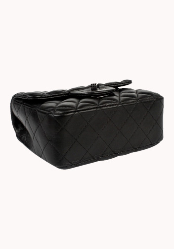 Adele Flap Mini Bag Lambskin Leather Black