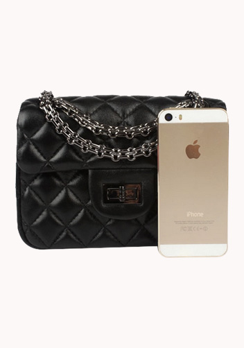 Adele Flap Mini Bag Lambskin Leather Black