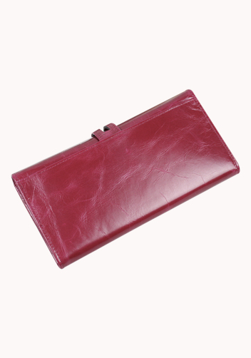 Miriam Vintage Oil Wax Cowhide Tri-folds Hot Pink