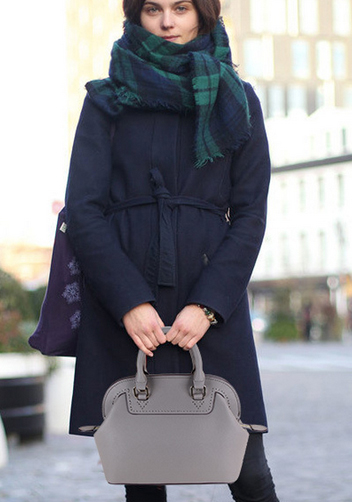 Stephanie Leather Bag Grey
