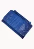 Elizabeth Python Leather Clutch Wallet Blue