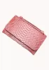 Elizabeth Python Leather Clutch Wallet Cherry Pink