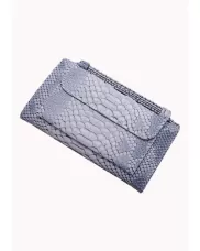 Elizabeth Python Leather Clutch Wallet Light Blue