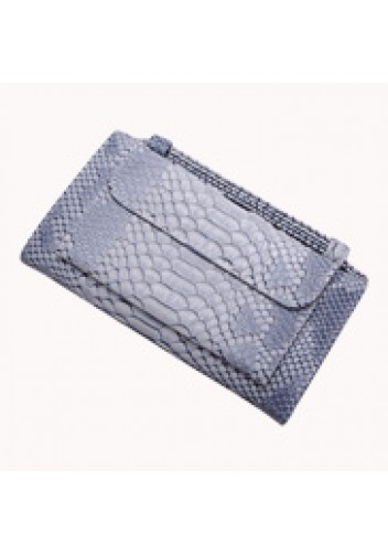 Elizabeth Python Leather Clutch Wallet Light Blue