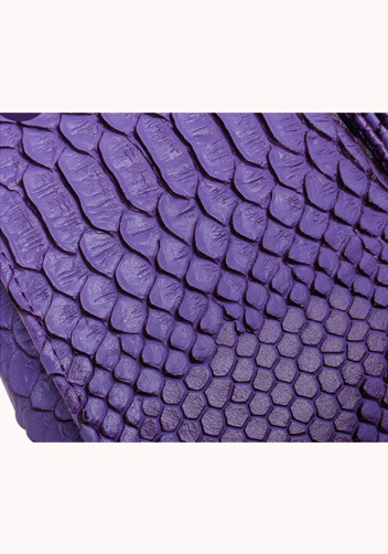 Elizabeth Python Leather Clutch Wallet Purple
